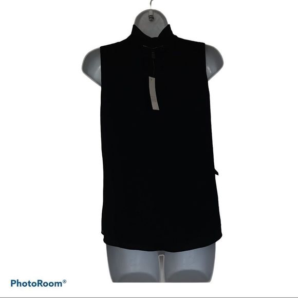 WHBM Women’s Silk Feel Single Ruffle Sleeveless Career Evening Blouse Sz XS NEW - Picture 5 of 9